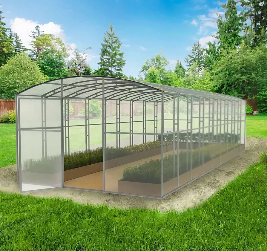 Теплица «Прямостенная» ширина 3 м с шагом 65 см