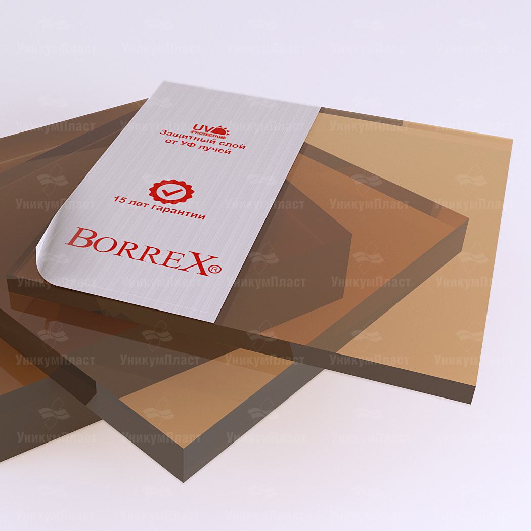 Монолитный поликарбонат Borrex янтарь 6 мм Монолитный поликарбонат Borrex янтарь 6 мм