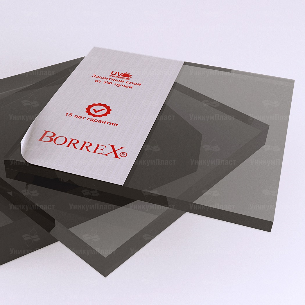 Монолитный поликарбонат Borrex серый 3 мм Монолитный поликарбонат Borrex серый 3 мм