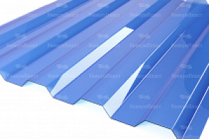 Профилированный поликарбонат 0,8 мм 1,05 х 2 м синий