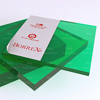 Монолитный поликарбонат зеленый Borrex 15 мм 2,05х3,05 м