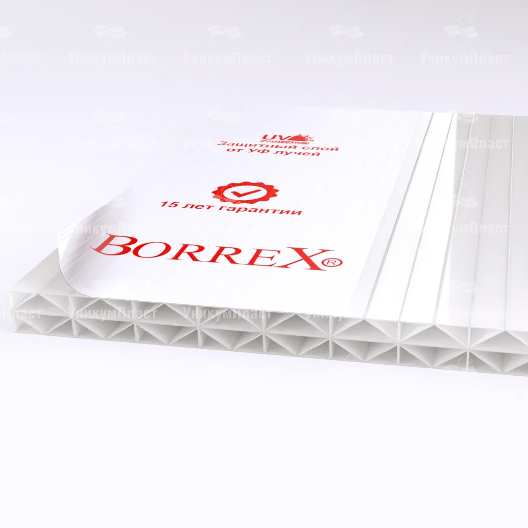 Сотовый поликарбонат 16 мм Borrex 3RX опал фото